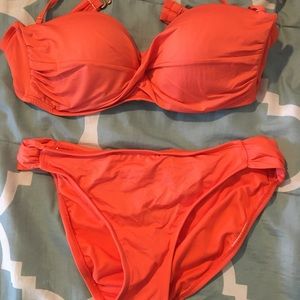 Orange two piece bathing suit